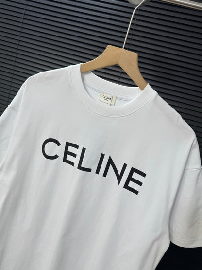 Celine Classic Logo Print Crewneck T-Shirt