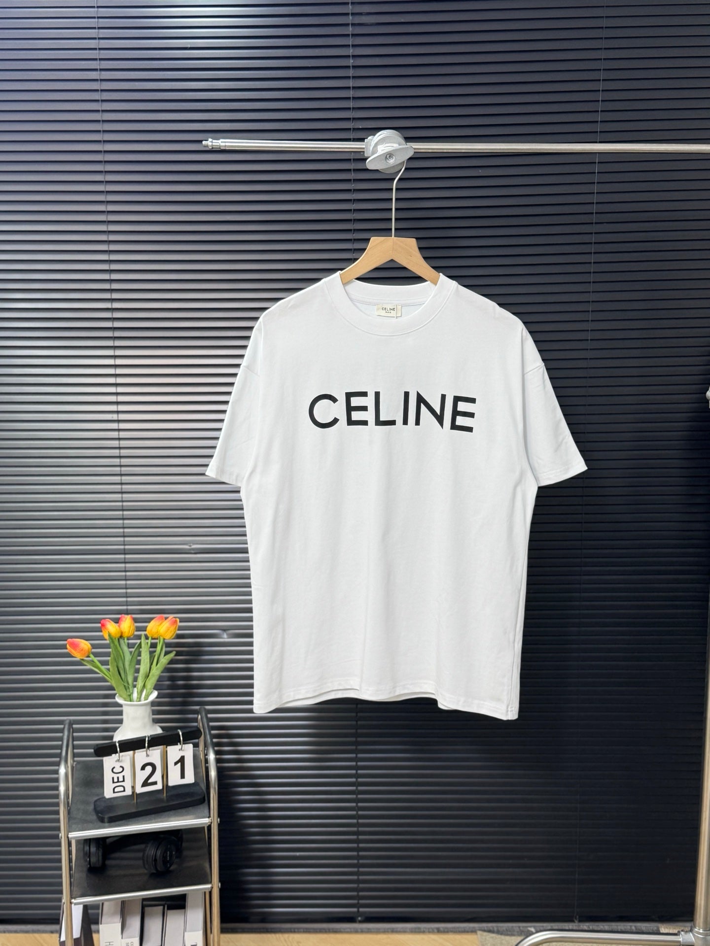 Celine Classic Logo Print Crewneck T-Shirt
