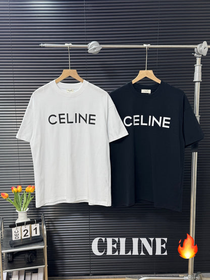Celine Classic Logo Print Crewneck T-Shirt
