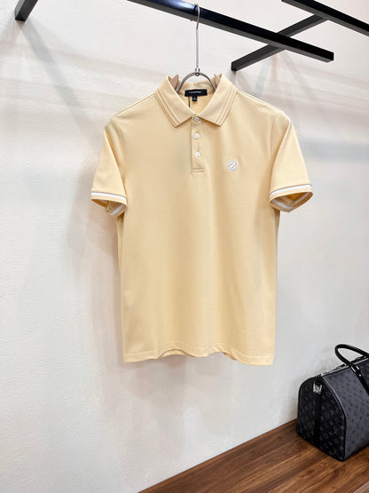 Zegna Embroidered Logo Piqué Cotton Polo Shirt – 2026 Spring/Summer Collection