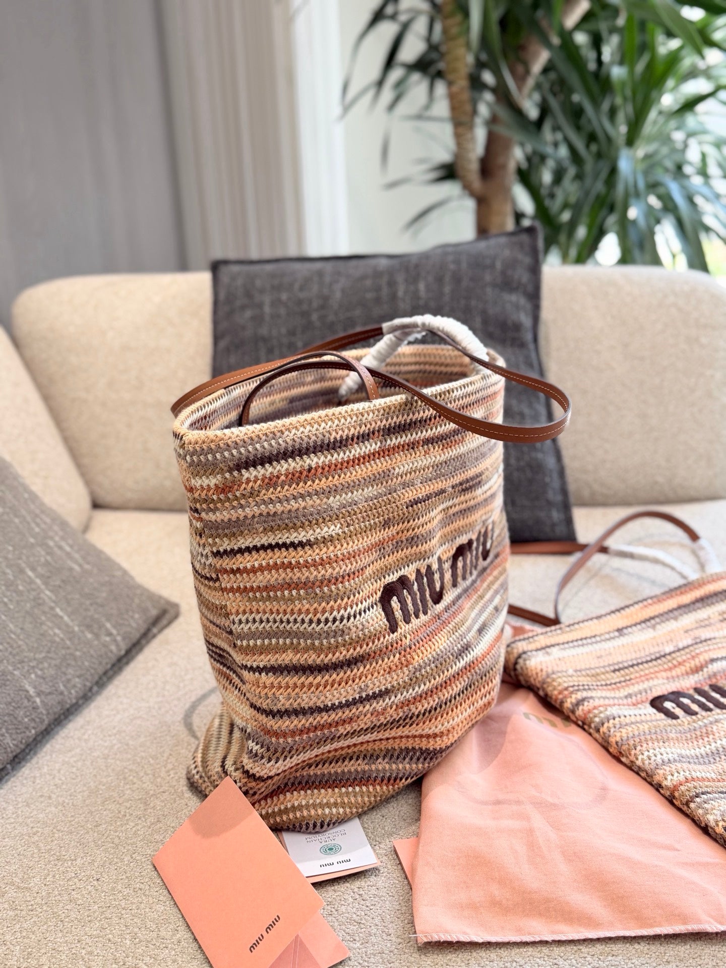 Miu Miu Knit Woven Tote Bag – Vacation Collection