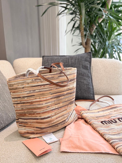 Miu Miu Knit Woven Tote Bag – Vacation Collection