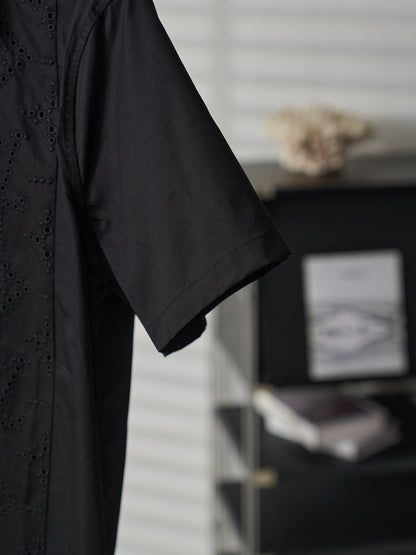 Louis Vuitton Hollow-Out Embroidered Short-Sleeve Shirt