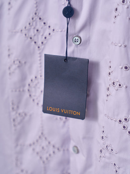 Louis Vuitton Hollow-Out Embroidered Short-Sleeve Shirt