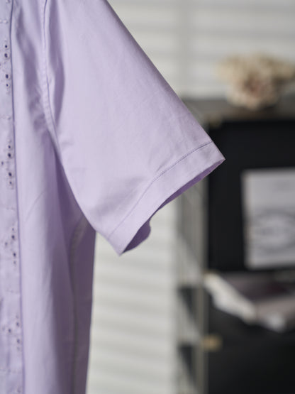 Louis Vuitton Hollow-Out Embroidered Short-Sleeve Shirt