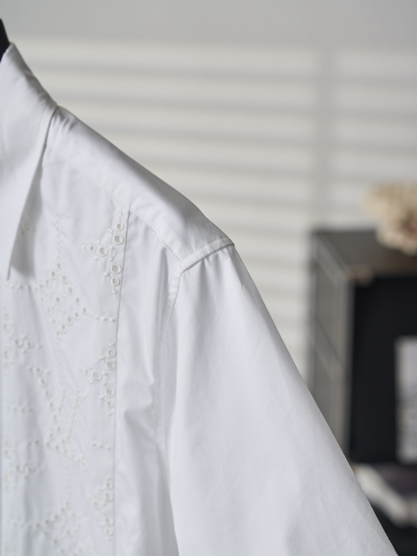 Louis Vuitton Hollow-Out Embroidered Short-Sleeve Shirt