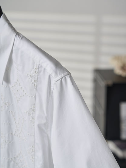 Louis Vuitton Hollow-Out Embroidered Short-Sleeve Shirt