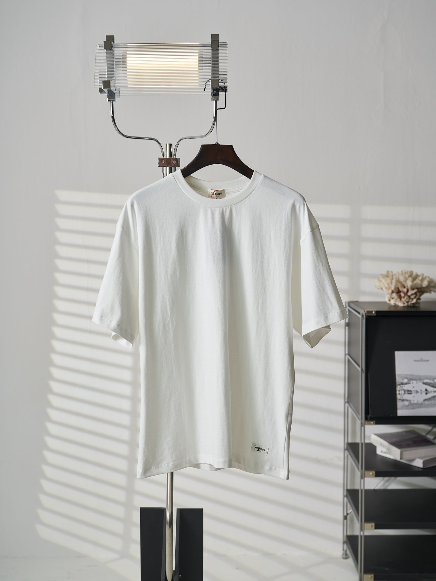 Saint Laurent YSL Logo Patch Crewneck T-Shirt