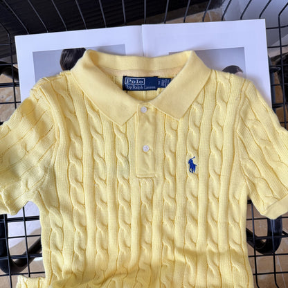 Ralph Lauren Pony Embroidered Cable-Knit Polo Shirt