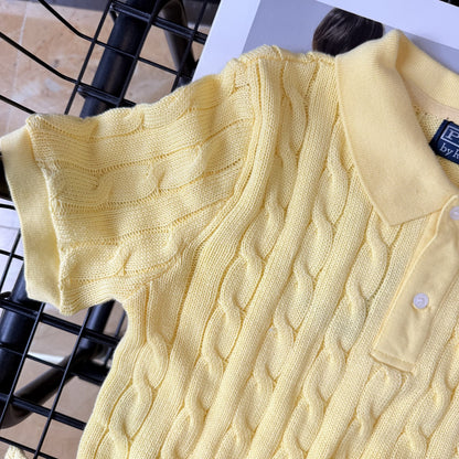 Ralph Lauren Pony Embroidered Cable-Knit Polo Shirt