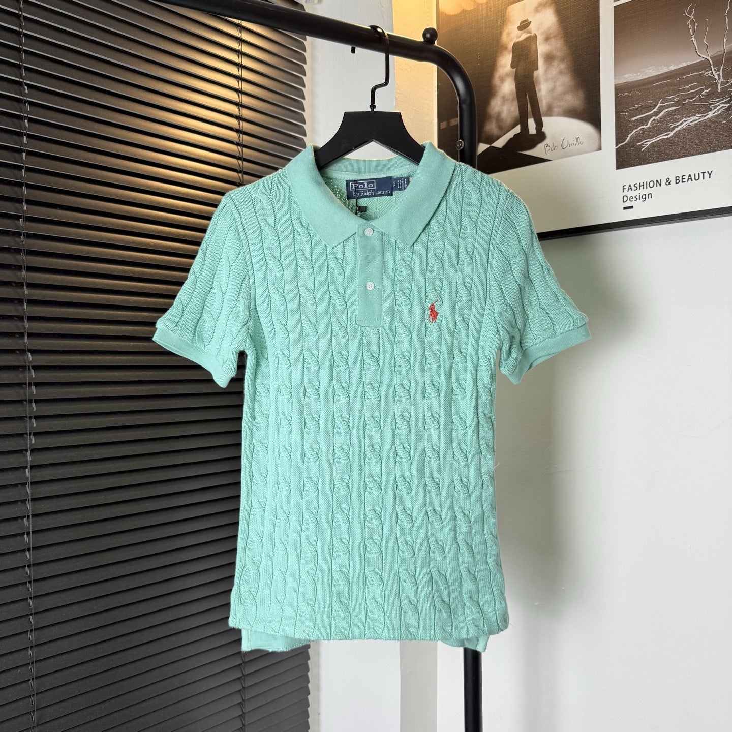 Ralph Lauren Pony Embroidered Cable-Knit Polo Shirt