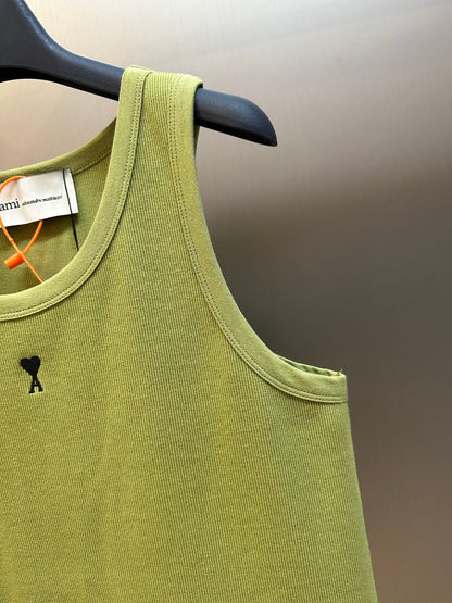 Ami Paris Logo Embroidered Tank Top