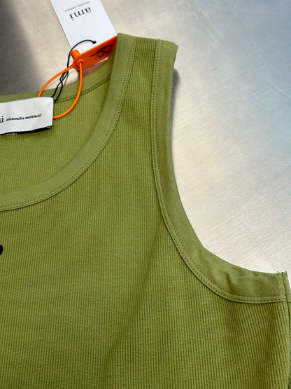 Ami Paris Logo Embroidered Tank Top