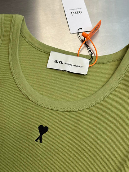Ami Paris Logo Embroidered Tank Top