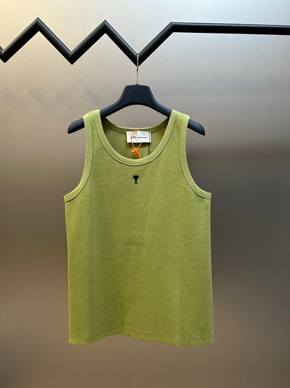 Ami Paris Logo Embroidered Tank Top