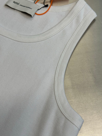 Ami Paris Logo Embroidered Tank Top
