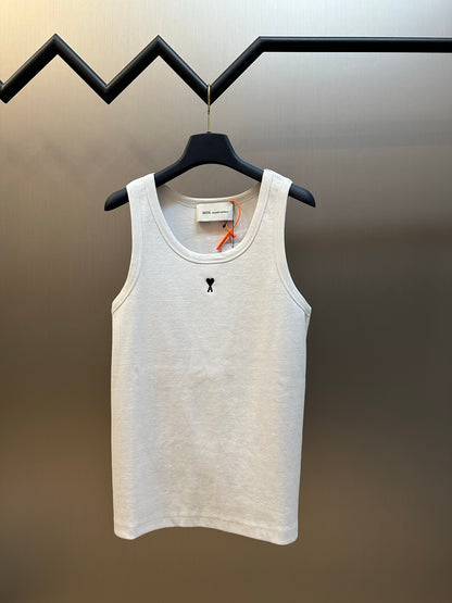 Ami Paris Logo Embroidered Tank Top