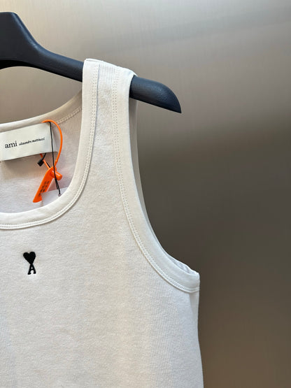 Ami Paris Logo Embroidered Tank Top