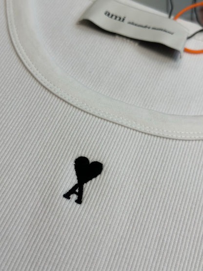 Ami Paris Logo Embroidered Tank Top