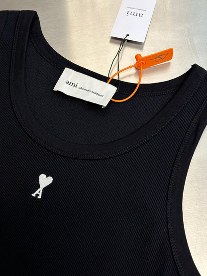 Ami Paris Logo Embroidered Tank Top