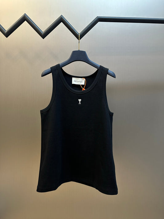 Ami Paris Logo Embroidered Tank Top