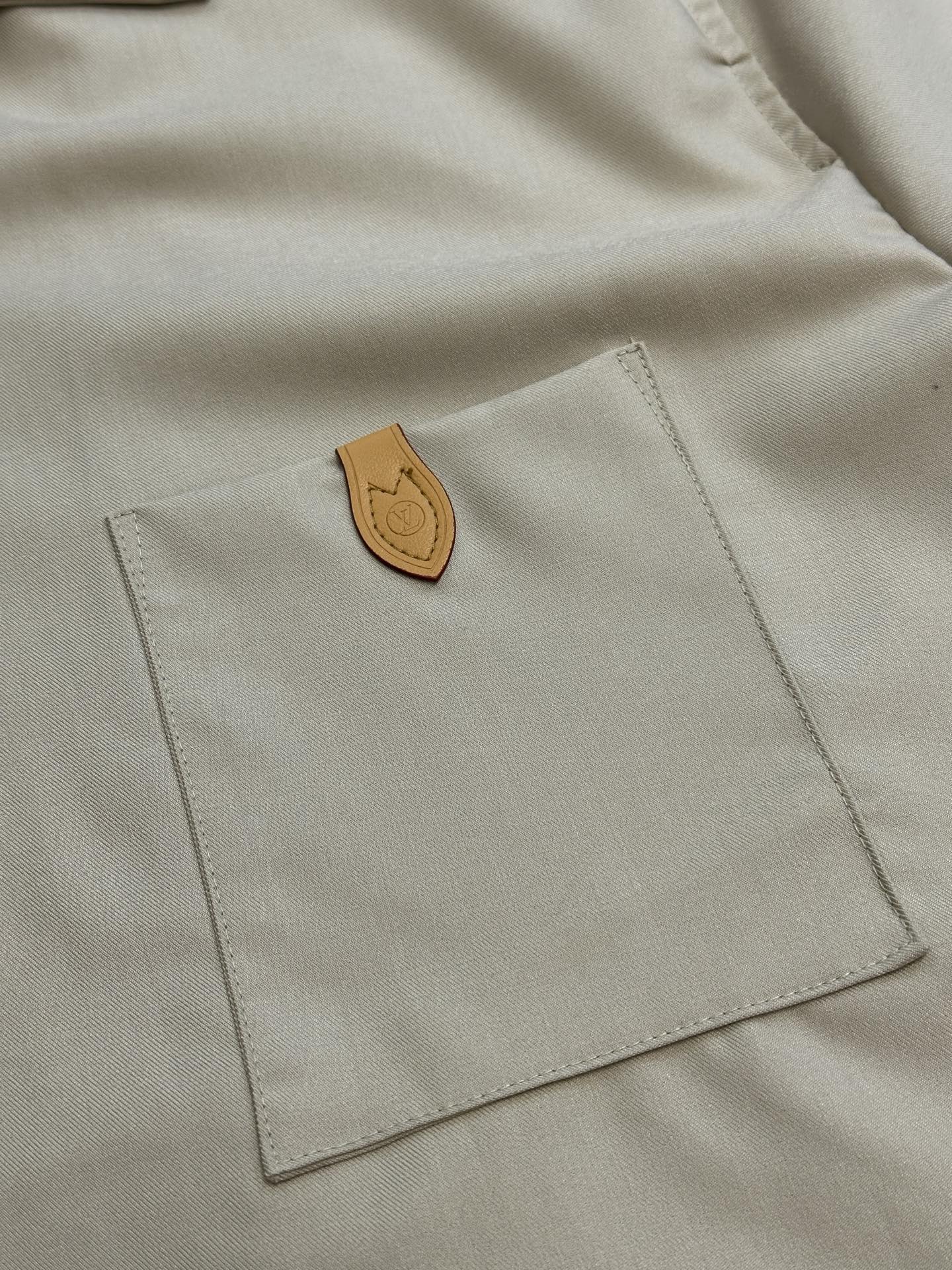 Louis Vuitton Silk-Cotton-Cashmere Open-Collar Logo Shirt