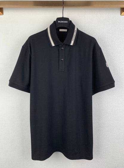 Moncler Striped Logo Polo Shirt