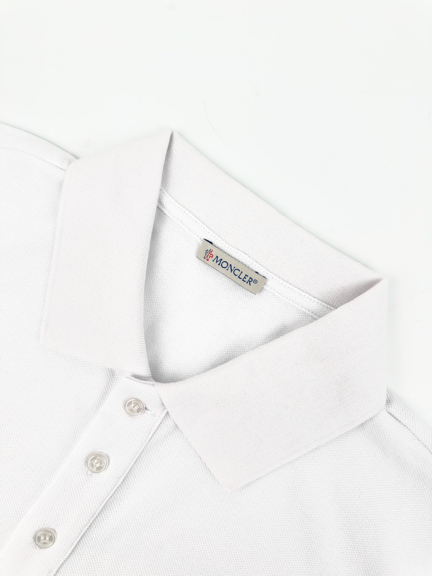 Moncler Patch Logo Pique Cotton Polo Shirt