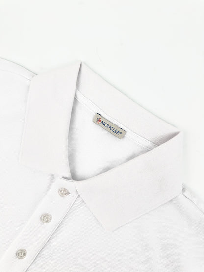 Moncler Patch Logo Pique Cotton Polo Shirt