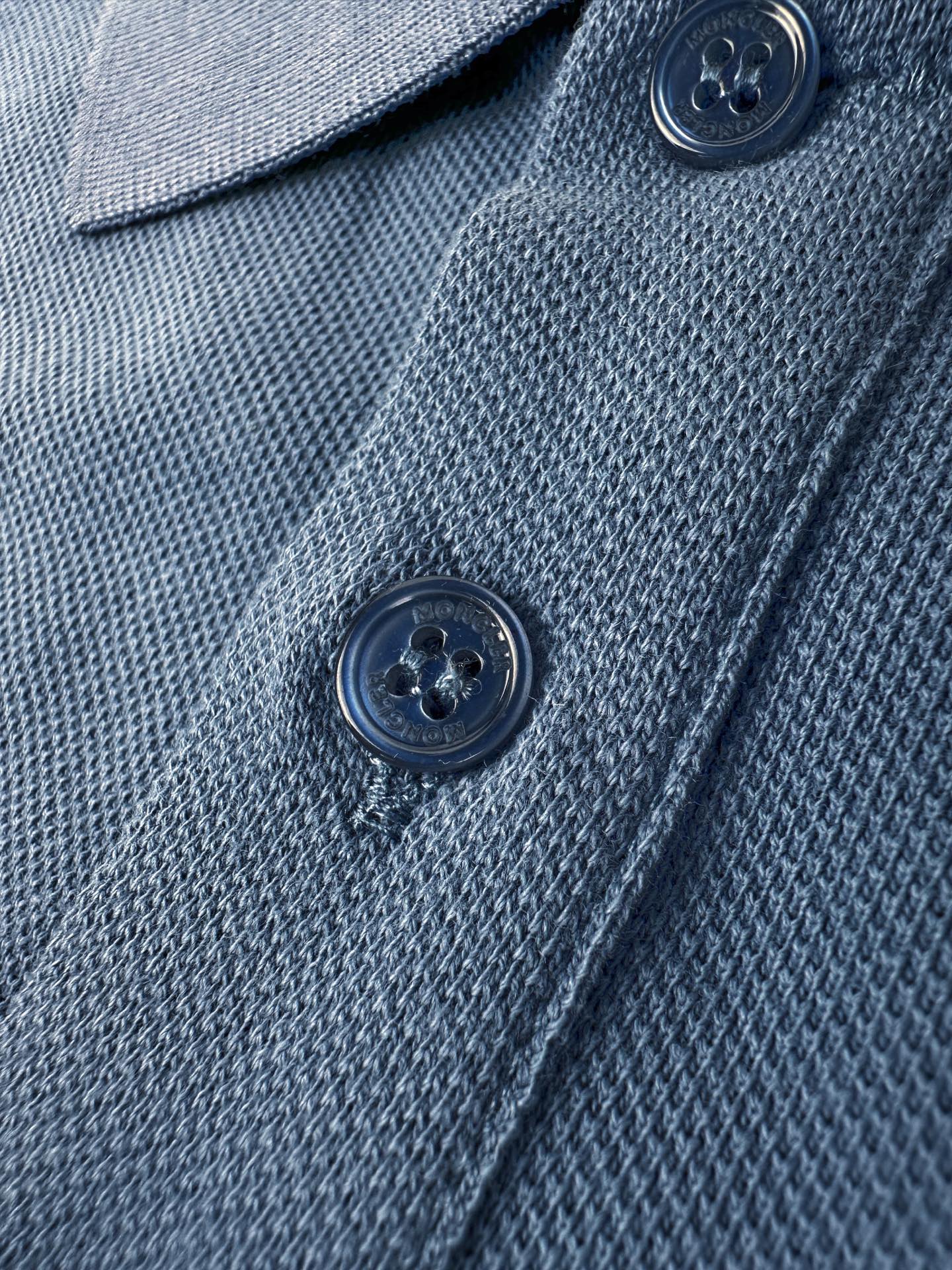 Moncler Patch Logo Pique Cotton Polo Shirt