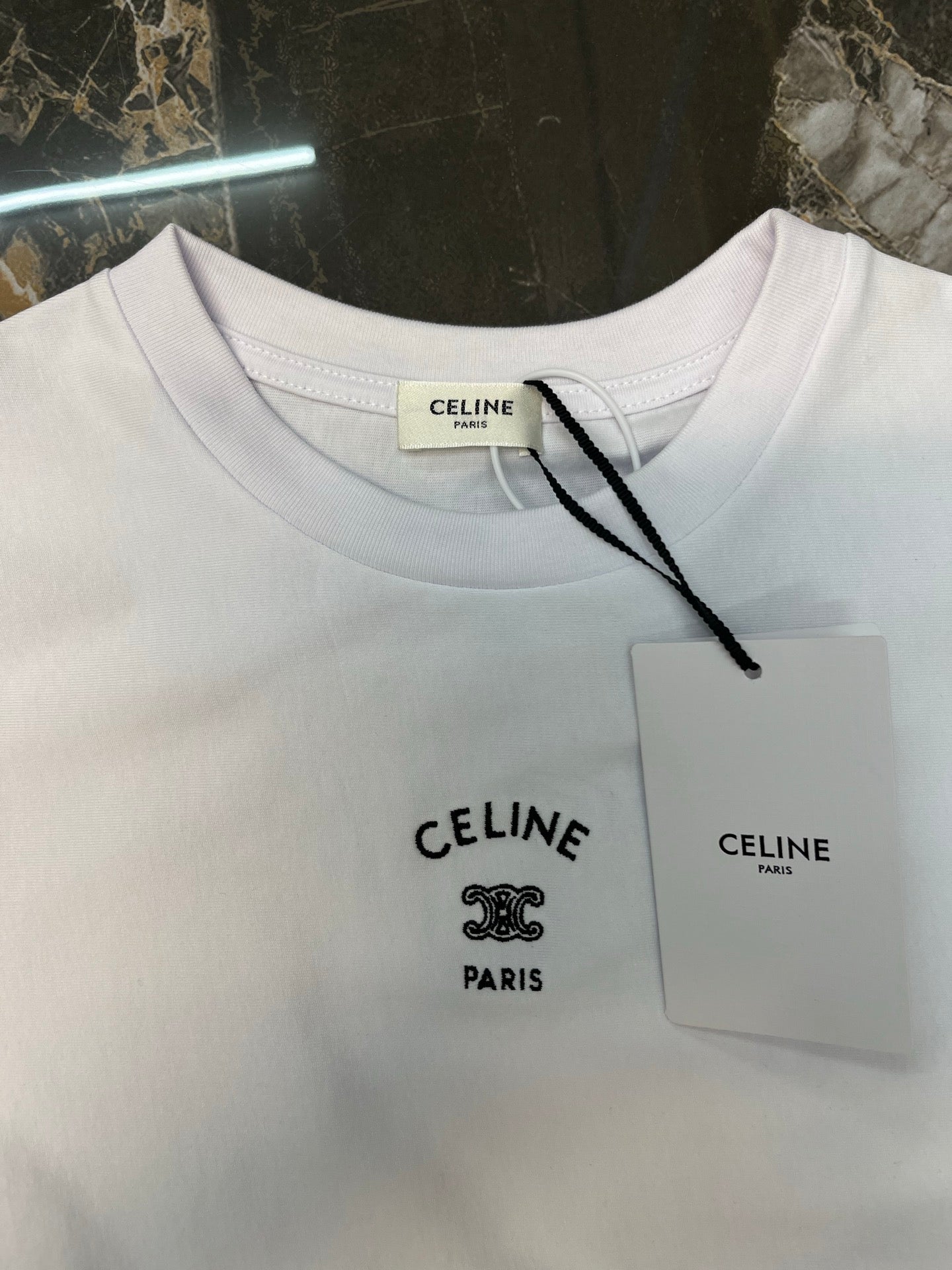 Celine Triomphe Embroidered Loose T-Shirt