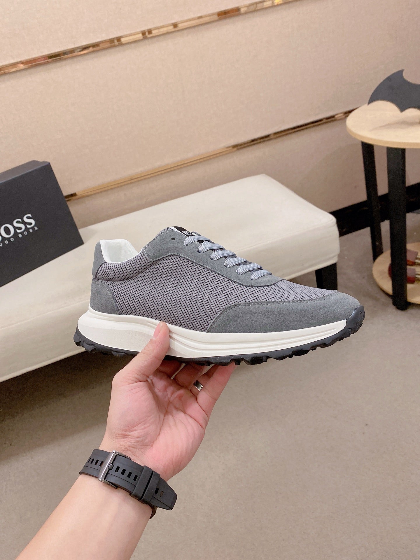 Boss Italian Leather Casual Sneakers