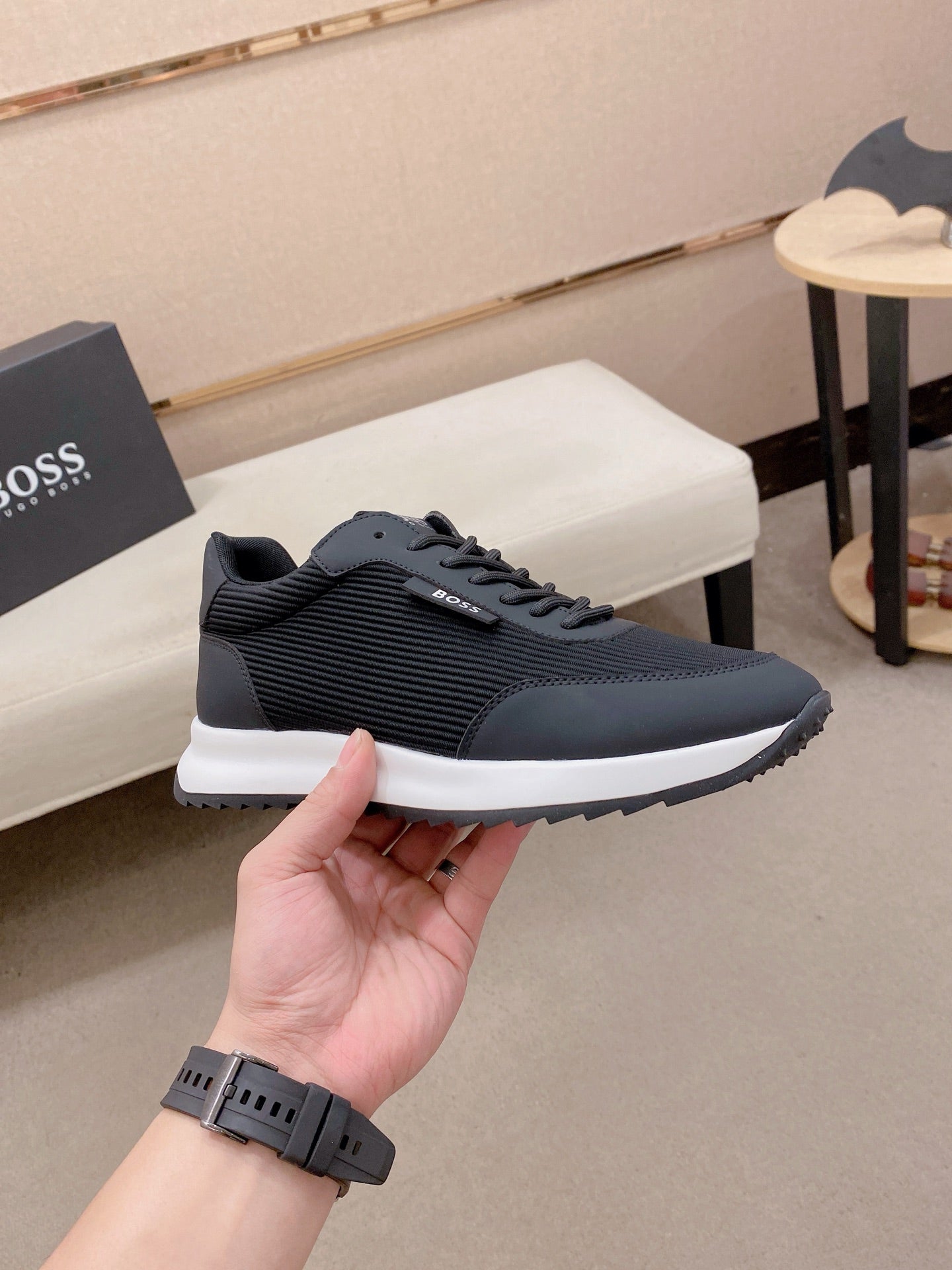 Boss Italian Leather Casual Sneakers