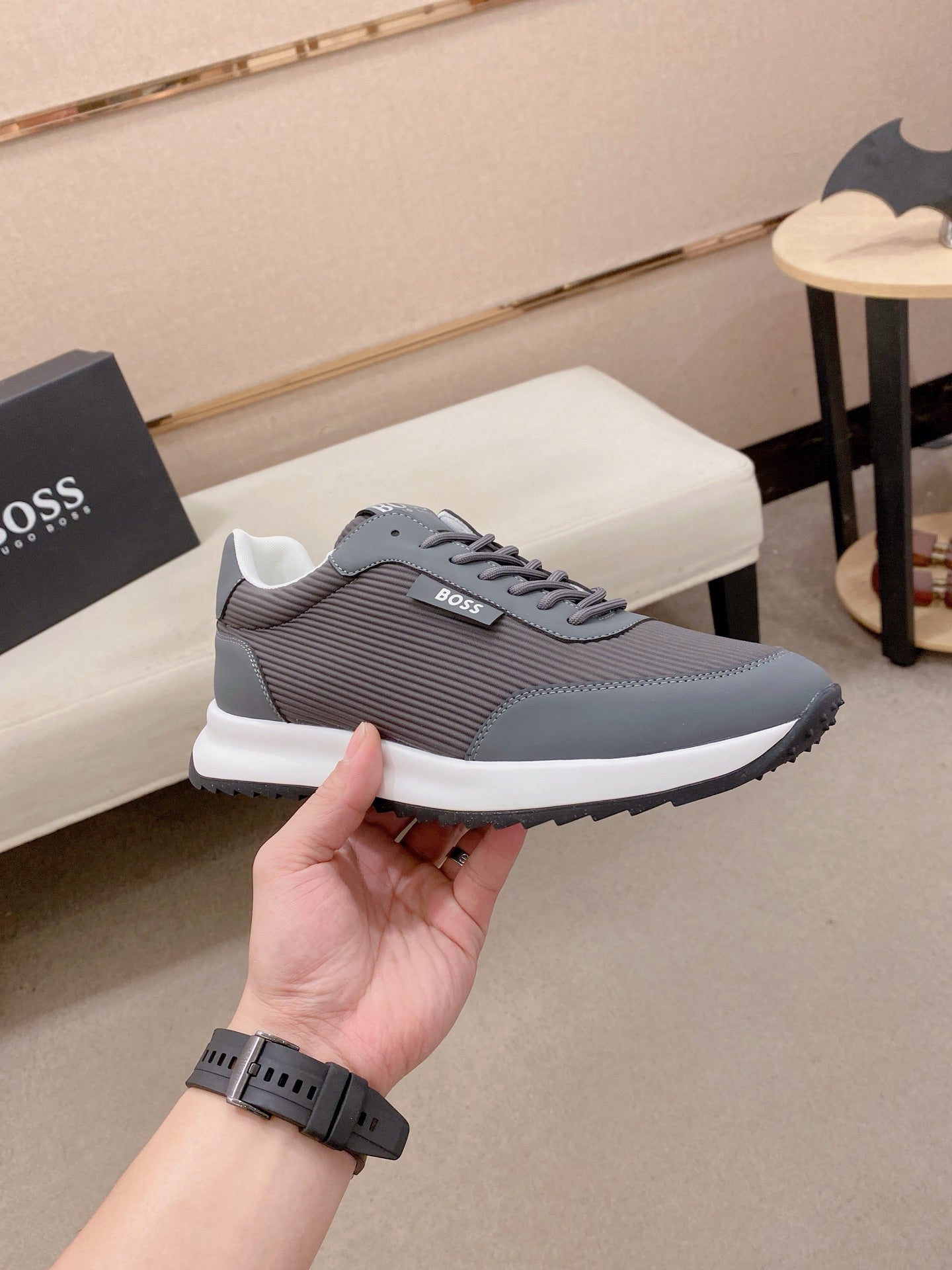 Boss Italian Leather Casual Sneakers