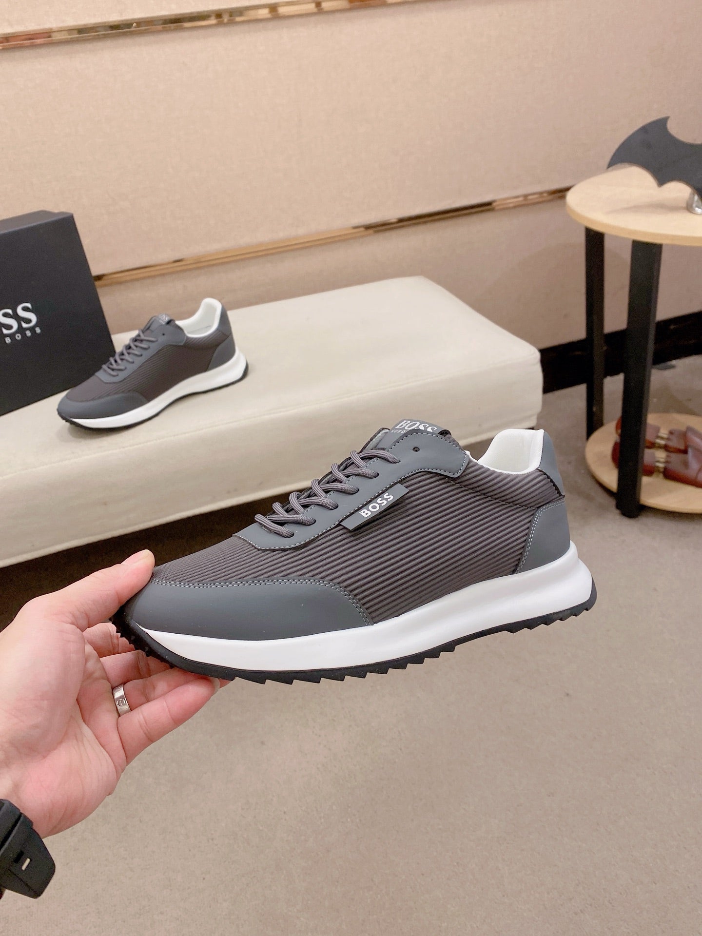 Boss Italian Leather Casual Sneakers