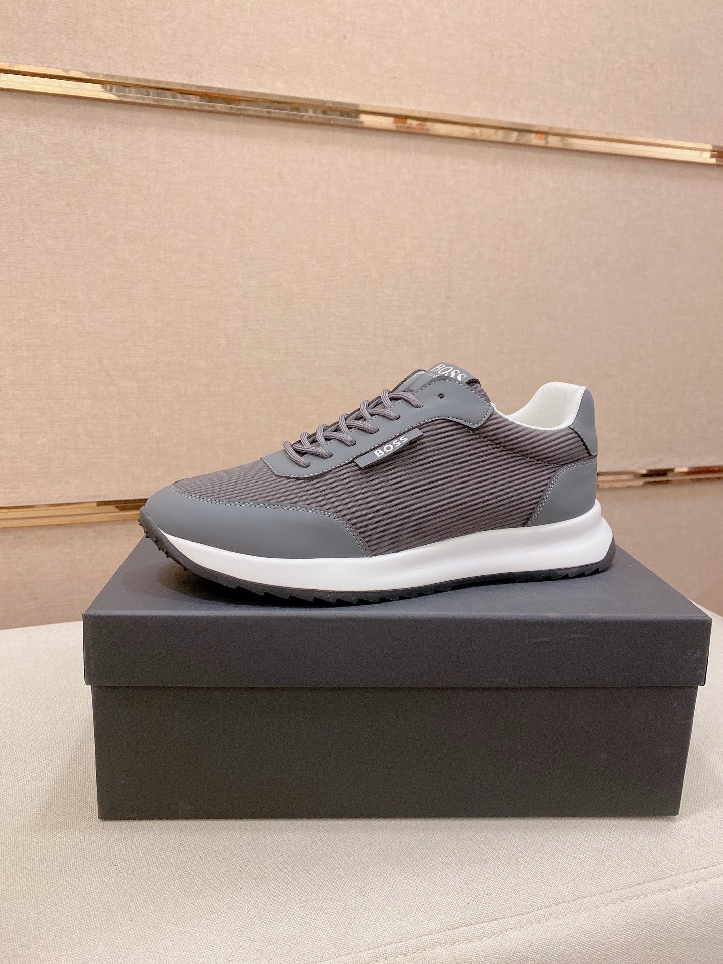 Boss Italian Leather Casual Sneakers