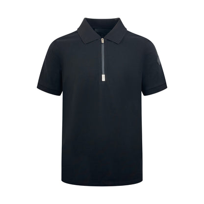 Moncler Half-Zip Polo Shirt – Obsidian Black