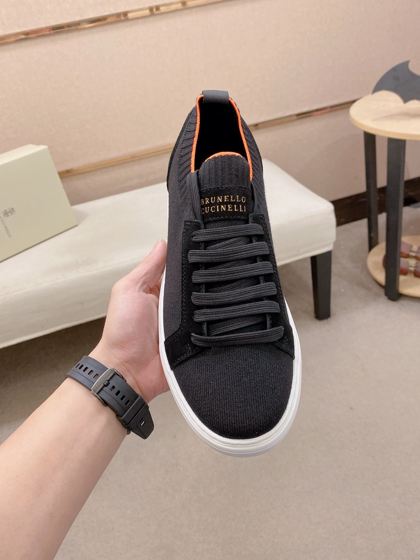 Brunello Cucinelli Suede Patchwork Knit Sneakers – Spring Collection
