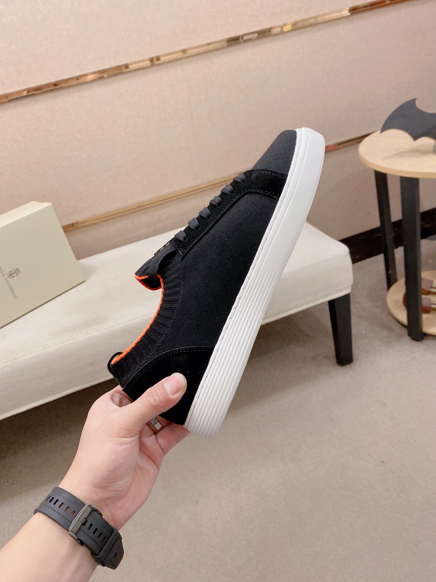 Brunello Cucinelli Suede Patchwork Knit Sneakers – Spring Collection