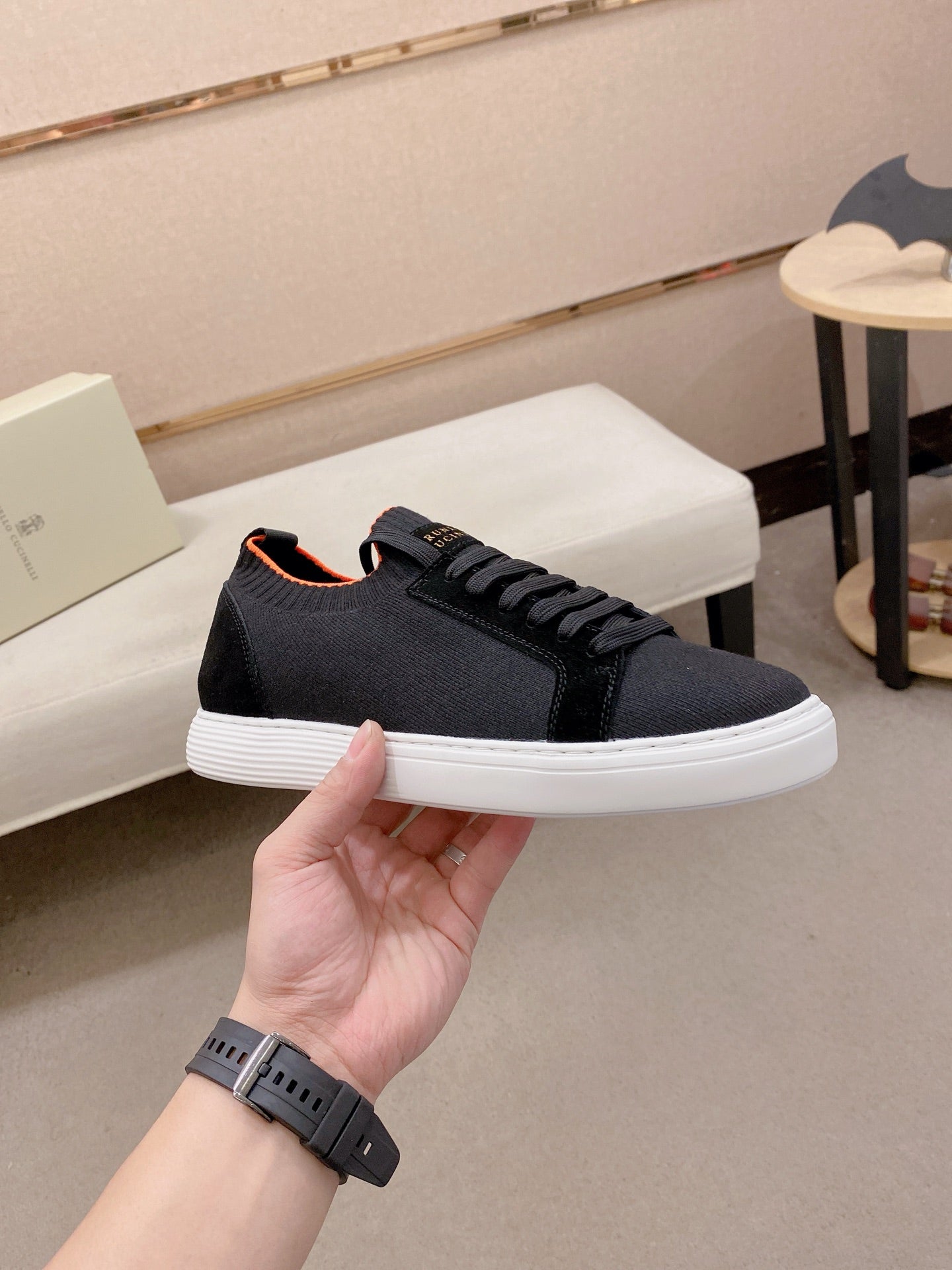 Brunello Cucinelli Suede Patchwork Knit Sneakers – Spring Collection