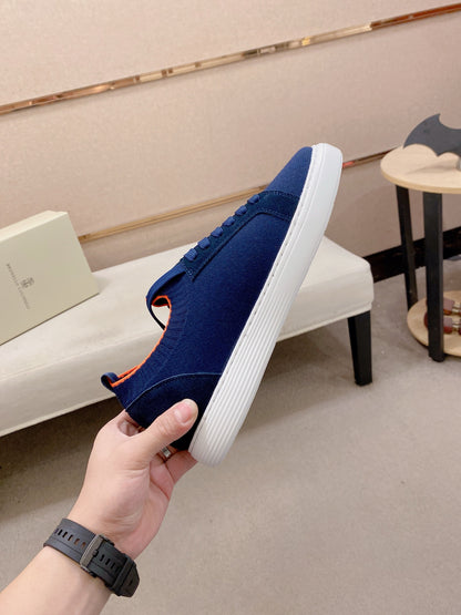 Brunello Cucinelli Suede Patchwork Knit Sneakers – Spring Collection
