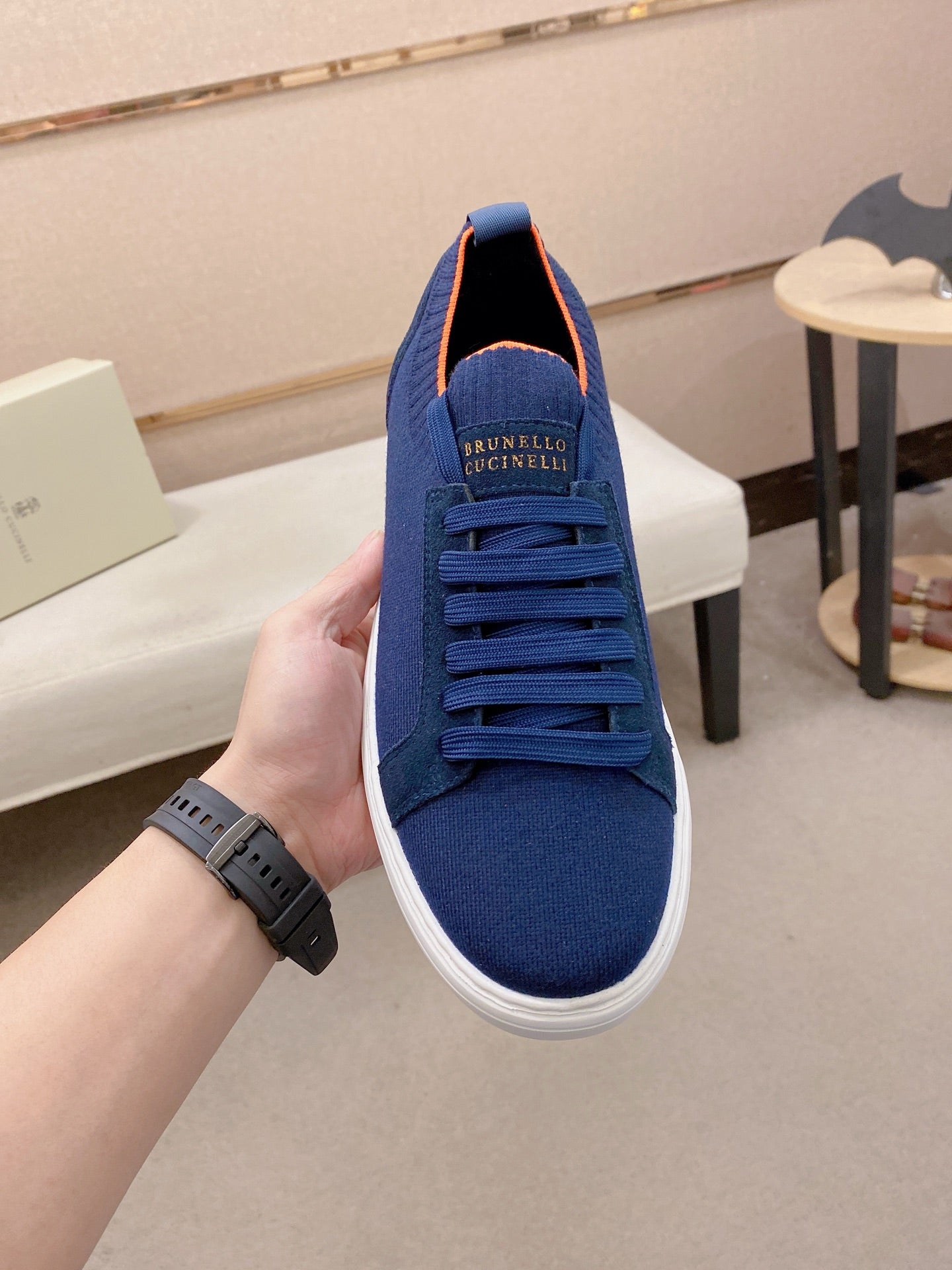 Brunello Cucinelli Suede Patchwork Knit Sneakers – Spring Collection