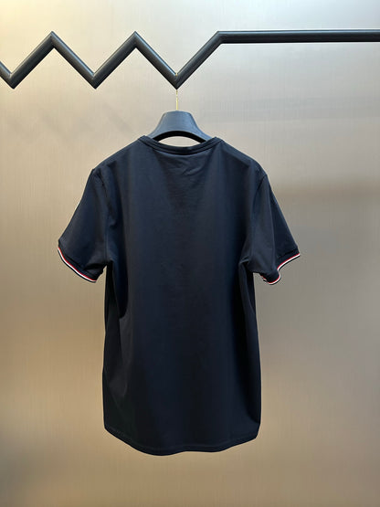 Moncler Logo Tricolor Trim Cotton T-Shirt