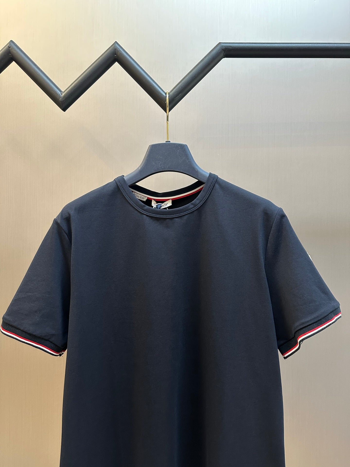 Moncler Logo Tricolor Trim Cotton T-Shirt