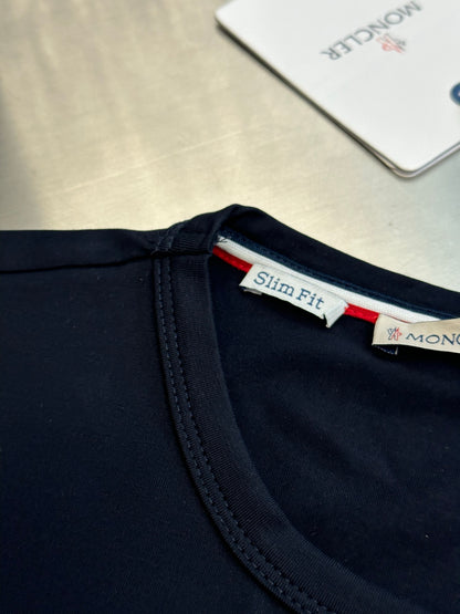 Moncler Logo Tricolor Trim Cotton T-Shirt