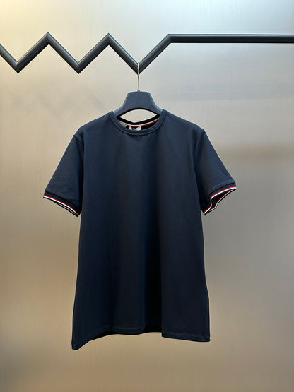 Moncler Logo Tricolor Trim Cotton T-Shirt