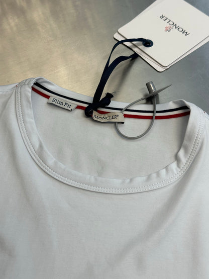 Moncler Logo Tricolor Trim Cotton T-Shirt