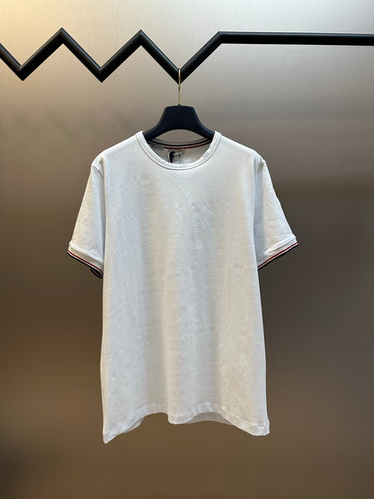 Moncler Logo Tricolor Trim Cotton T-Shirt