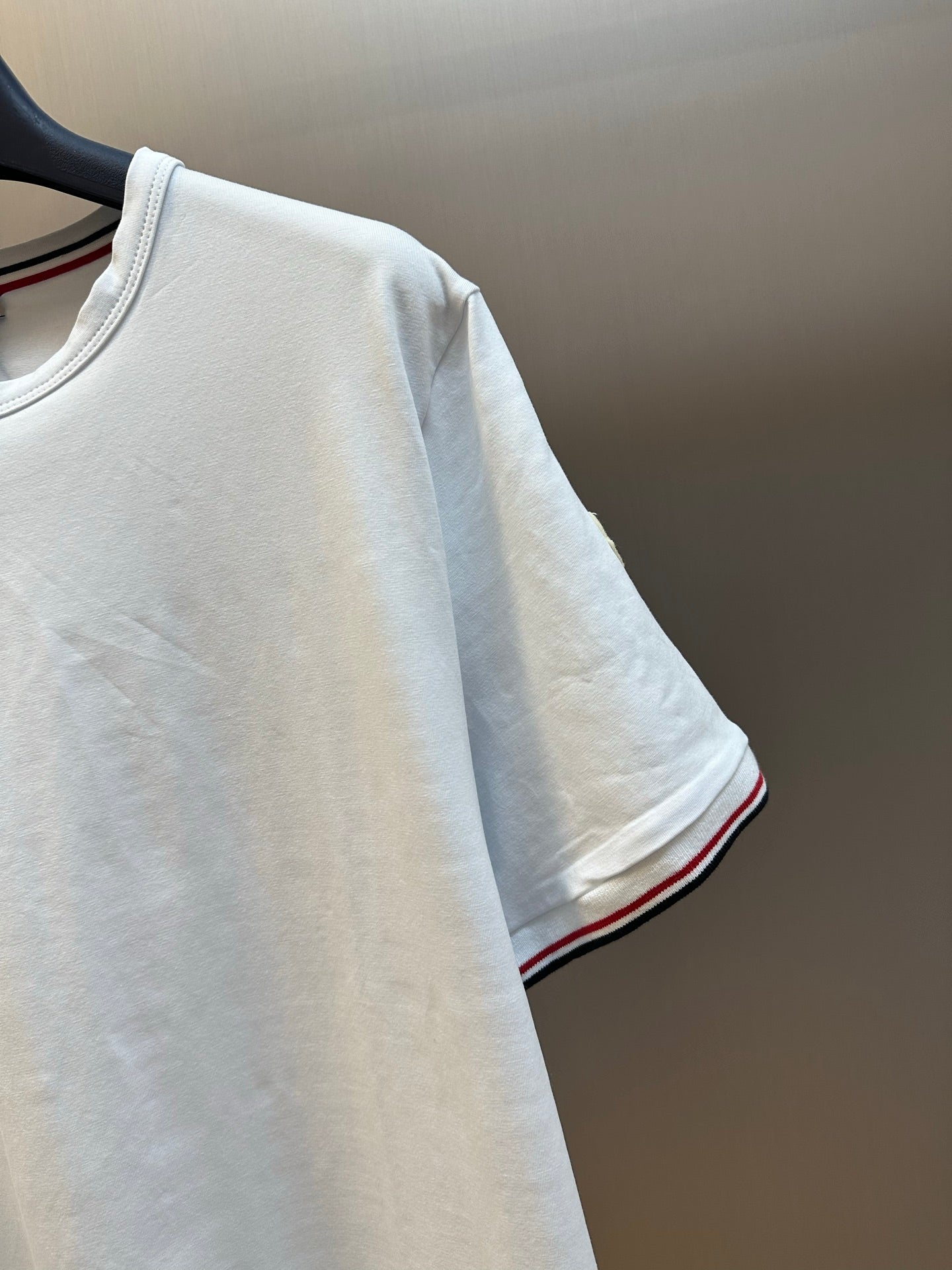 Moncler Logo Tricolor Trim Cotton T-Shirt