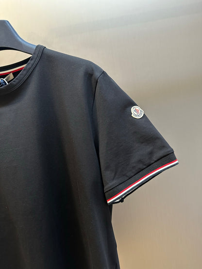 Moncler Logo Tricolor Trim Cotton T-Shirt